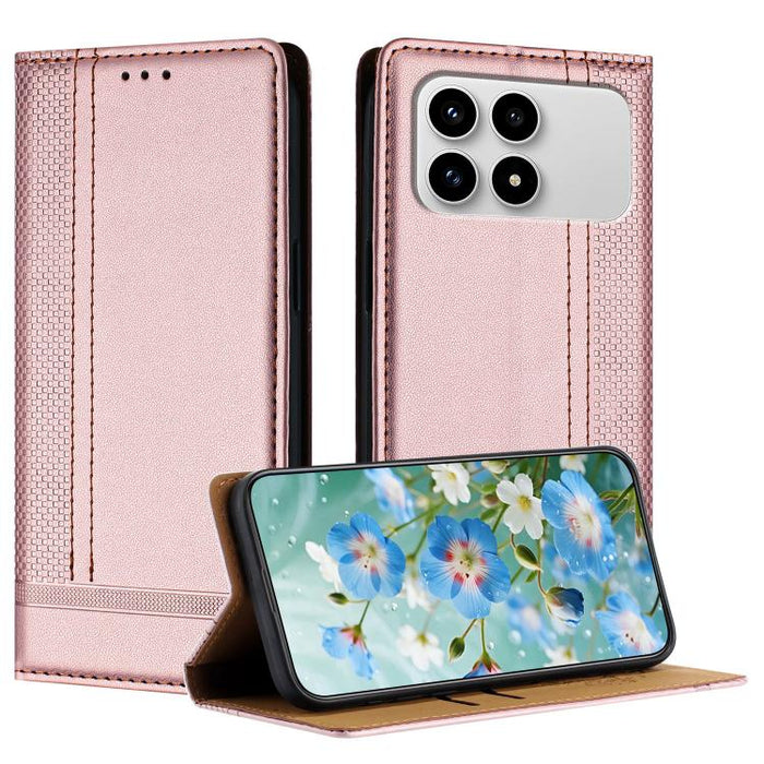 Funda para teléfono de cuero vegano resistente a los arañazos con diseño de costuras, For Redmi K90 Max 5G, For Redmi 15a 5G, For Redmi A7 Pro 4G 171mm, For Redmi Turbo 5 Max 5G, For Redmi Turbo 5 5G / Poco X8 Pro 5G                                    ...
