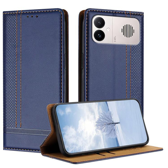 Funda para teléfono de cuero vegano resistente a los arañazos con diseño de costuras, For Redmi K90 Max 5G, For Redmi 15a 5G, For Redmi A7 Pro 4G 171mm, For Redmi Turbo 5 Max 5G, For Redmi Turbo 5 5G / Poco X8 Pro 5G                                    ...