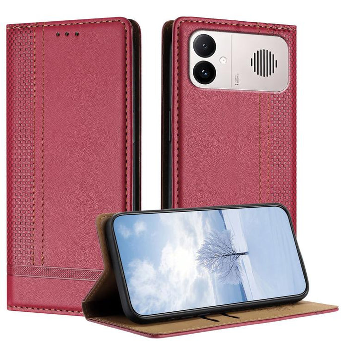 Funda para teléfono de cuero vegano resistente a los arañazos con diseño de costuras, For Redmi K90 Max 5G, For Redmi 15a 5G, For Redmi A7 Pro 4G 171mm, For Redmi Turbo 5 Max 5G, For Redmi Turbo 5 5G / Poco X8 Pro 5G                                    ...