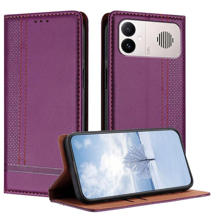 Funda para teléfono de cuero vegano resistente a los arañazos con diseño de costuras, For Redmi K90 Max 5G, For Redmi 15a 5G, For Redmi A7 Pro 4G 171mm, For Redmi Turbo 5 Max 5G, For Redmi Turbo 5 5G / Poco X8 Pro 5G                                    ...