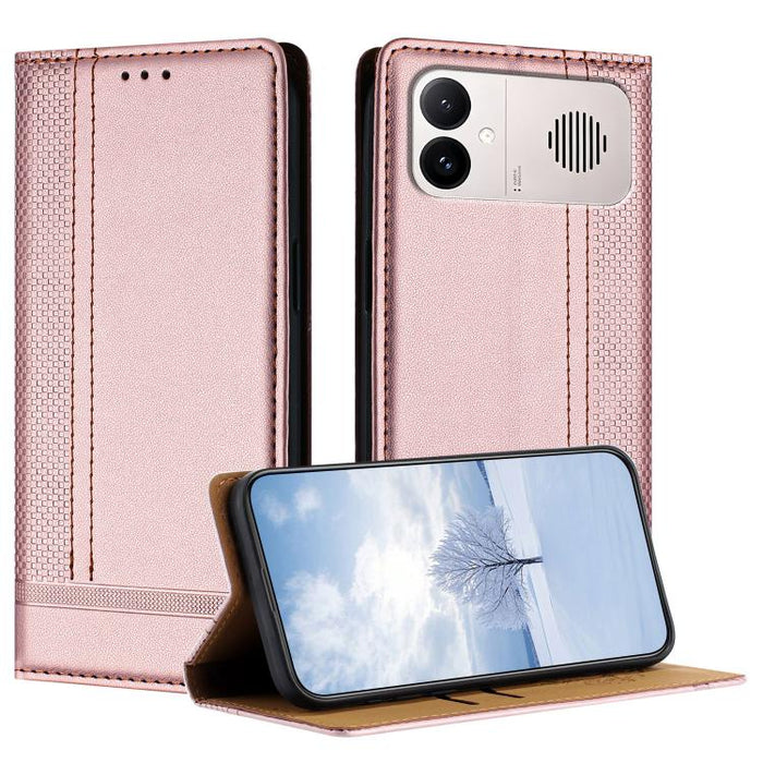 Funda para teléfono de cuero vegano resistente a los arañazos con diseño de costuras, For Redmi K90 Max 5G, For Redmi 15a 5G, For Redmi A7 Pro 4G 171mm, For Redmi Turbo 5 Max 5G, For Redmi Turbo 5 5G / Poco X8 Pro 5G                                    ...