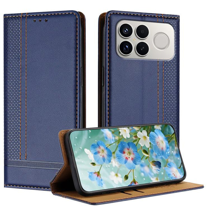 Funda para teléfono de cuero vegano resistente a los arañazos con diseño de costuras, For Redmi K90 Max 5G, For Redmi 15a 5G, For Redmi A7 Pro 4G 171mm, For Redmi Turbo 5 Max 5G, For Redmi Turbo 5 5G / Poco X8 Pro 5G                                    ...