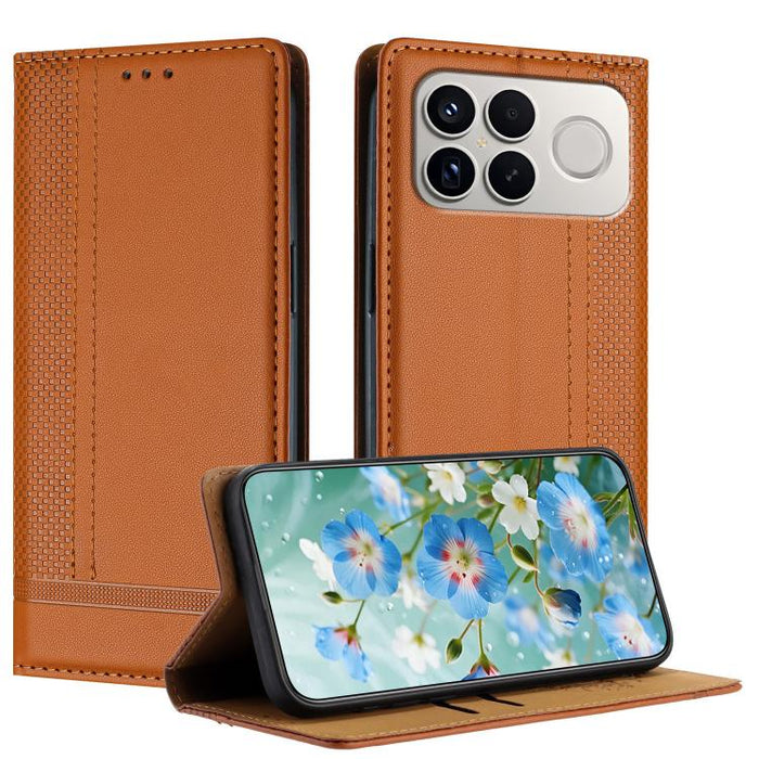 Funda para teléfono de cuero vegano resistente a los arañazos con diseño de costuras, For Redmi K90 Max 5G, For Redmi 15a 5G, For Redmi A7 Pro 4G 171mm, For Redmi Turbo 5 Max 5G, For Redmi Turbo 5 5G / Poco X8 Pro 5G                                    ...