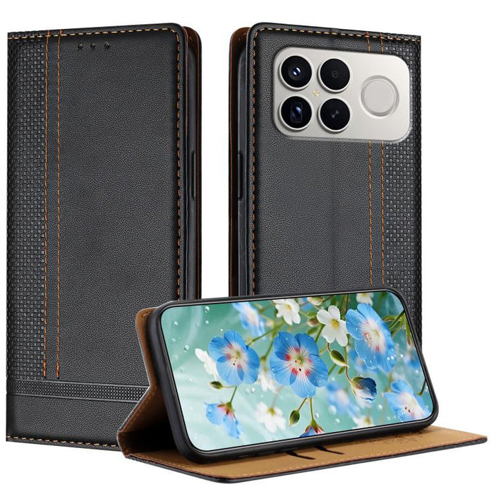 Funda para teléfono de cuero vegano resistente a los arañazos con diseño de costuras, For Redmi K90 Max 5G, For Redmi 15a 5G, For Redmi A7 Pro 4G 171mm, For Redmi Turbo 5 Max 5G, For Redmi Turbo 5 5G / Poco X8 Pro 5G                                    ...