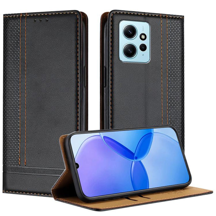Funda para teléfono de cuero vegano resistente a los arañazos con diseño de costuras, For Redmi K60 Ultra, For Redmi K70, For Redmi 12 4G, For Redmi Note 12S, For Redmi Note 12 4G Global, For Redmi Note 12 Turbo, For Redmi Note 12 Pro+ Global          ...