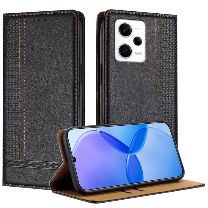 Funda para teléfono de cuero vegano resistente a los arañazos con diseño de costuras, For Redmi K60 Ultra, For Redmi K70, For Redmi 12 4G, For Redmi Note 12S, For Redmi Note 12 4G Global, For Redmi Note 12 Turbo, For Redmi Note 12 Pro+ Global          ...