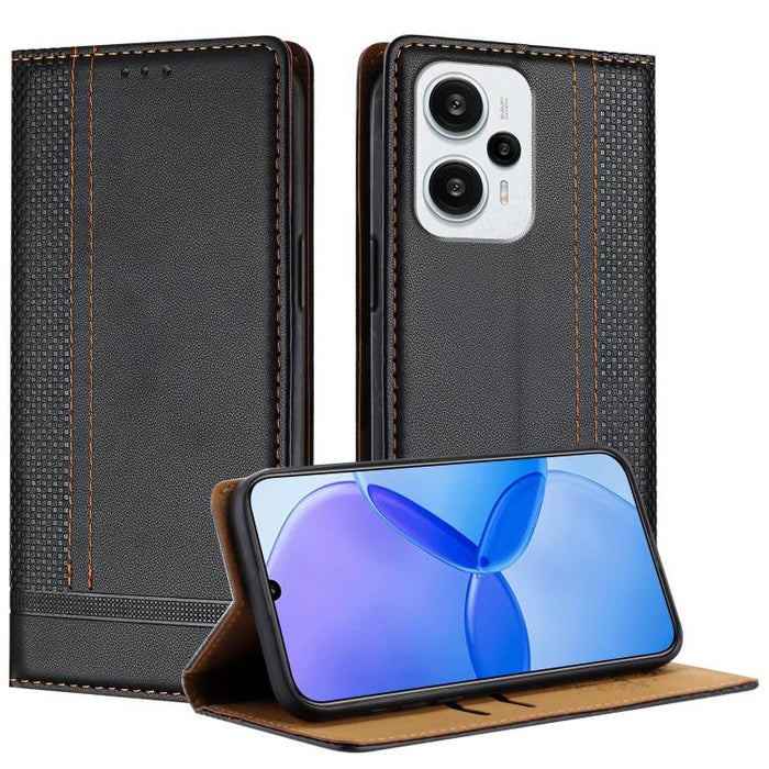 Funda para teléfono de cuero vegano resistente a los arañazos con diseño de costuras, For Redmi K60 Ultra, For Redmi K70, For Redmi 12 4G, For Redmi Note 12S, For Redmi Note 12 4G Global, For Redmi Note 12 Turbo, For Redmi Note 12 Pro+ Global          ...
