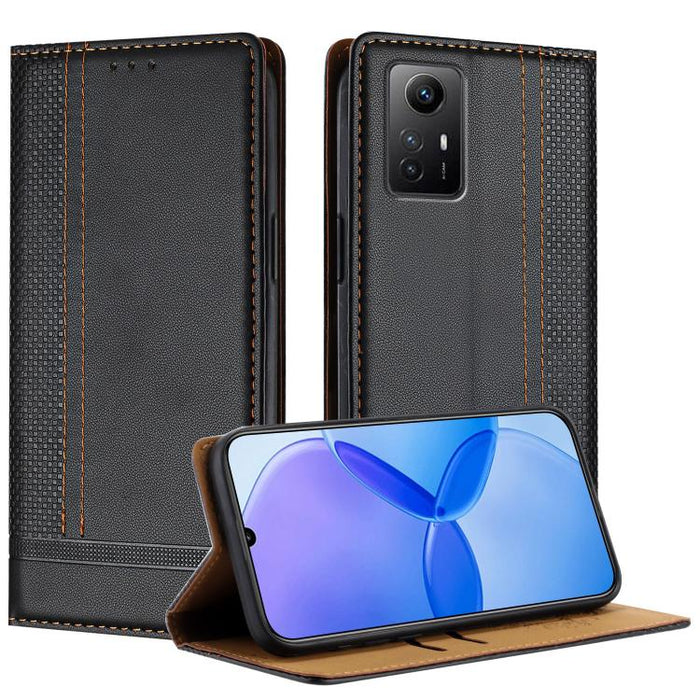 Funda para teléfono de cuero vegano resistente a los arañazos con diseño de costuras, For Redmi K60 Ultra, For Redmi K70, For Redmi 12 4G, For Redmi Note 12S, For Redmi Note 12 4G Global, For Redmi Note 12 Turbo, For Redmi Note 12 Pro+ Global          ...