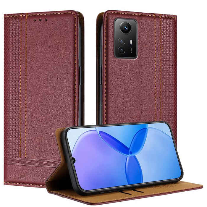 Funda para teléfono de cuero vegano resistente a los arañazos con diseño de costuras, For Redmi K60 Ultra, For Redmi K70, For Redmi 12 4G, For Redmi Note 12S, For Redmi Note 12 4G Global, For Redmi Note 12 Turbo, For Redmi Note 12 Pro+ Global          ...