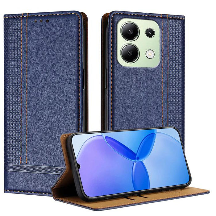Funda para teléfono de cuero vegano resistente a los arañazos con diseño de costuras, For Redmi Note 14 Pro 5G, For Redmi 14C 4G, For Redmi 13 4G, For Redmi Turbo 3, For Redmi A3, For Redmi Note 13 Pro 4G, For Redmi Note 13 4G, For Redmi K70E          ...