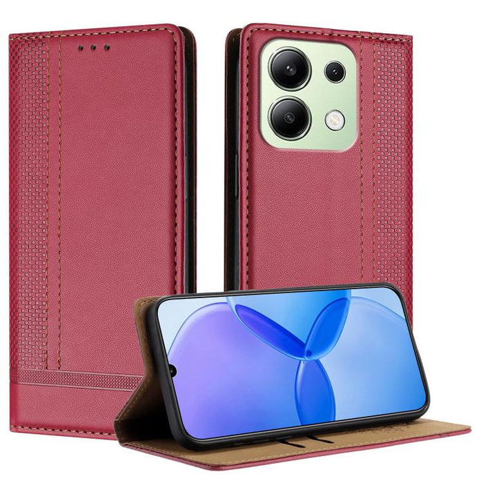 Funda para teléfono de cuero vegano resistente a los arañazos con diseño de costuras, For Redmi Note 14 Pro 5G, For Redmi 14C 4G, For Redmi 13 4G, For Redmi Turbo 3, For Redmi A3, For Redmi Note 13 Pro 4G, For Redmi Note 13 4G, For Redmi K70E          ...