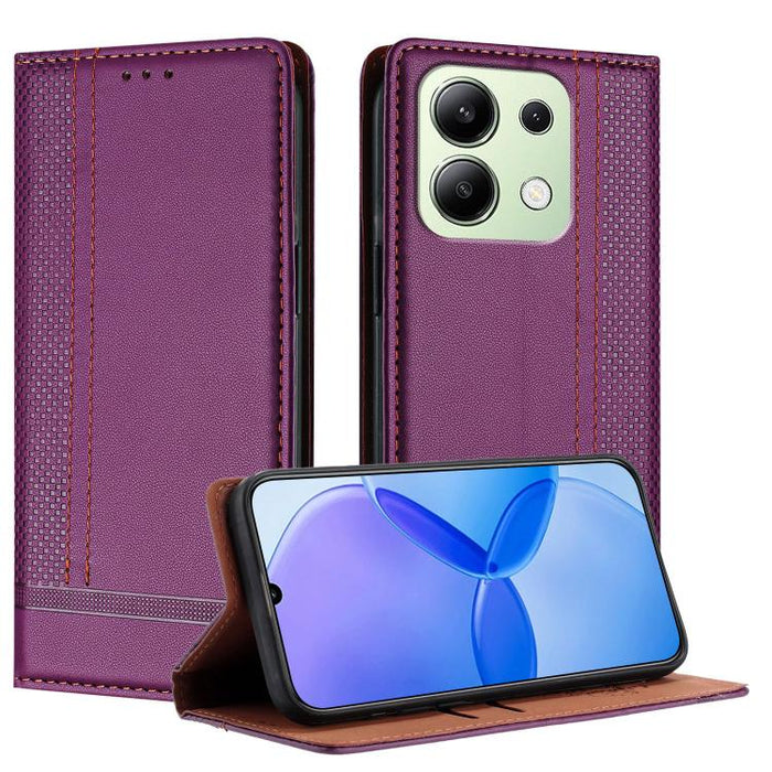 Funda para teléfono de cuero vegano resistente a los arañazos con diseño de costuras, For Redmi Note 14 Pro 5G, For Redmi 14C 4G, For Redmi 13 4G, For Redmi Turbo 3, For Redmi A3, For Redmi Note 13 Pro 4G, For Redmi Note 13 4G, For Redmi K70E          ...