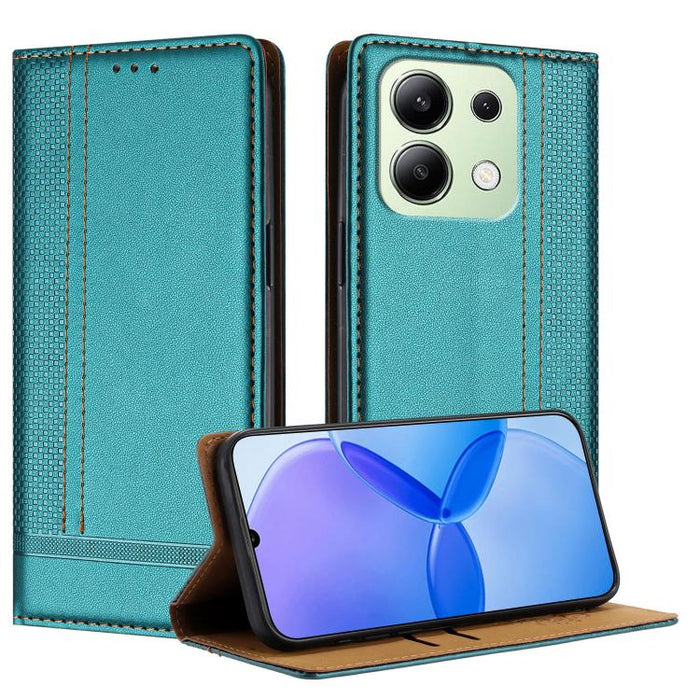 Funda para teléfono de cuero vegano resistente a los arañazos con diseño de costuras, For Redmi Note 14 Pro 5G, For Redmi 14C 4G, For Redmi 13 4G, For Redmi Turbo 3, For Redmi A3, For Redmi Note 13 Pro 4G, For Redmi Note 13 4G, For Redmi K70E          ...