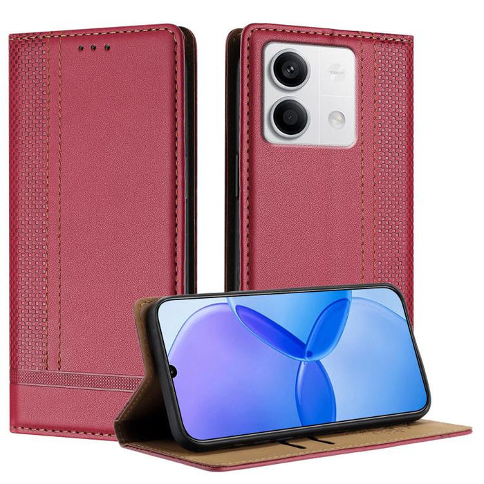 Funda para teléfono de cuero vegano resistente a los arañazos con diseño de costuras, For Redmi Note 14 Pro 5G, For Redmi 14C 4G, For Redmi 13 4G, For Redmi Turbo 3, For Redmi A3, For Redmi Note 13 Pro 4G, For Redmi Note 13 4G, For Redmi K70E          ...