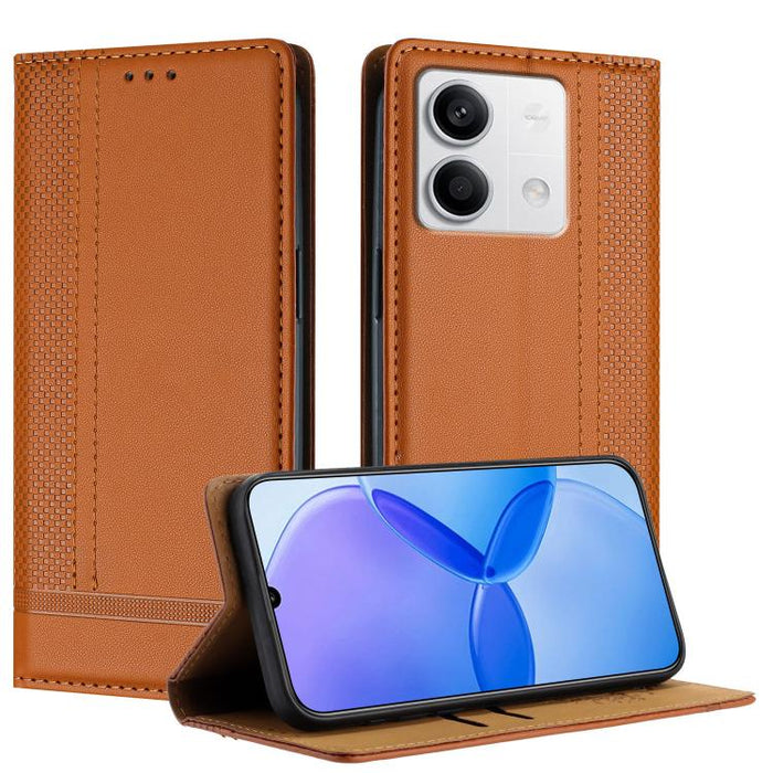 Funda para teléfono de cuero vegano resistente a los arañazos con diseño de costuras, For Redmi Note 14 Pro 5G, For Redmi 14C 4G, For Redmi 13 4G, For Redmi Turbo 3, For Redmi A3, For Redmi Note 13 Pro 4G, For Redmi Note 13 4G, For Redmi K70E          ...