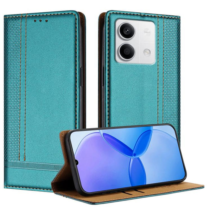 Funda para teléfono de cuero vegano resistente a los arañazos con diseño de costuras, For Redmi Note 14 Pro 5G, For Redmi 14C 4G, For Redmi 13 4G, For Redmi Turbo 3, For Redmi A3, For Redmi Note 13 Pro 4G, For Redmi Note 13 4G, For Redmi K70E          ...