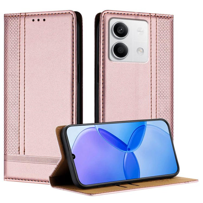 Funda para teléfono de cuero vegano resistente a los arañazos con diseño de costuras, For Redmi Note 14 Pro 5G, For Redmi 14C 4G, For Redmi 13 4G, For Redmi Turbo 3, For Redmi A3, For Redmi Note 13 Pro 4G, For Redmi Note 13 4G, For Redmi K70E          ...