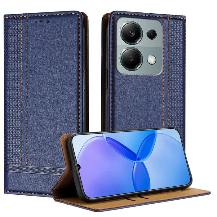 Funda para teléfono de cuero vegano resistente a los arañazos con diseño de costuras, For Redmi Note 14 Pro 5G, For Redmi 14C 4G, For Redmi 13 4G, For Redmi Turbo 3, For Redmi A3, For Redmi Note 13 Pro 4G, For Redmi Note 13 4G, For Redmi K70E          ...