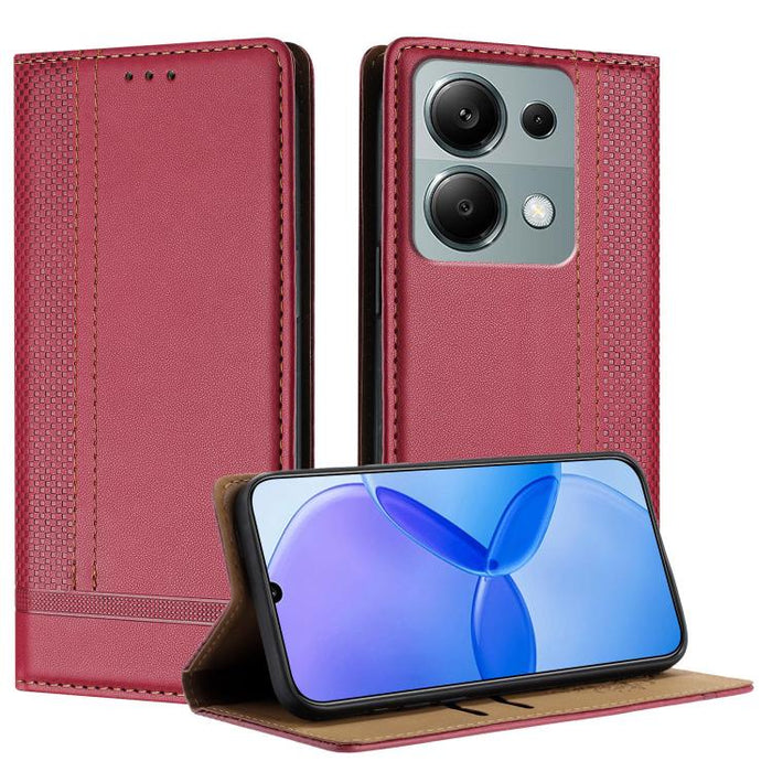 Funda para teléfono de cuero vegano resistente a los arañazos con diseño de costuras, For Redmi Note 14 Pro 5G, For Redmi 14C 4G, For Redmi 13 4G, For Redmi Turbo 3, For Redmi A3, For Redmi Note 13 Pro 4G, For Redmi Note 13 4G, For Redmi K70E          ...
