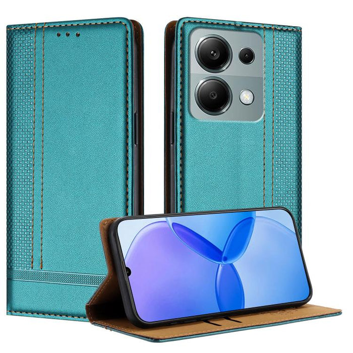 Funda para teléfono de cuero vegano resistente a los arañazos con diseño de costuras, For Redmi Note 14 Pro 5G, For Redmi 14C 4G, For Redmi 13 4G, For Redmi Turbo 3, For Redmi A3, For Redmi Note 13 Pro 4G, For Redmi Note 13 4G, For Redmi K70E          ...
