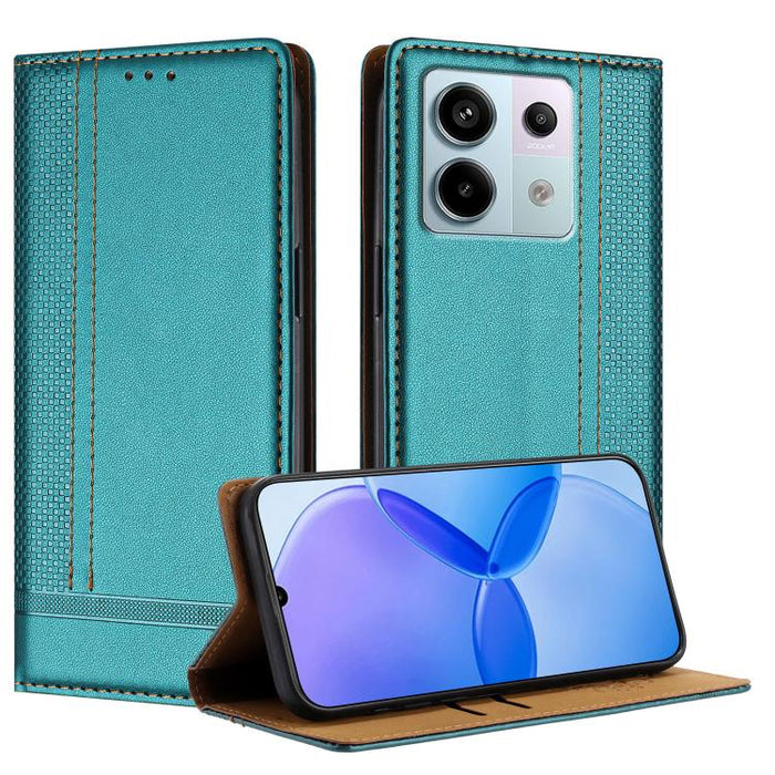 Funda para teléfono de cuero vegano resistente a los arañazos con diseño de costuras, For Redmi Note 14 Pro 5G, For Redmi 14C 4G, For Redmi 13 4G, For Redmi Turbo 3, For Redmi A3, For Redmi Note 13 Pro 4G, For Redmi Note 13 4G, For Redmi K70E          ...