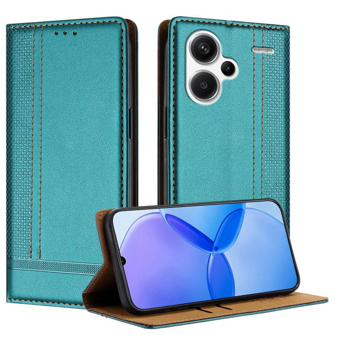 Funda para teléfono de cuero vegano resistente a los arañazos con diseño de costuras, For Redmi Note 14 Pro 5G, For Redmi 14C 4G, For Redmi 13 4G, For Redmi Turbo 3, For Redmi A3, For Redmi Note 13 Pro 4G, For Redmi Note 13 4G, For Redmi K70E          ...