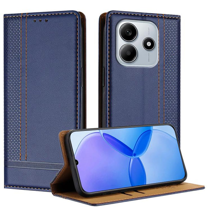Funda para teléfono de cuero vegano resistente a los arañazos con diseño de costuras, For Redmi 15 5G Global/15 4G SEA 169.5mm, For Redmi 15 5G / 4G EU 171mm, For Redmi 15C 5G / 4G Global 171, For Redmi A5 4G 173.3mm, For Redmi A5 4G 171.7mm / Poco C71...