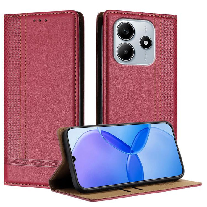 Funda para teléfono de cuero vegano resistente a los arañazos con diseño de costuras, For Redmi 15 5G Global/15 4G SEA 169.5mm, For Redmi 15 5G / 4G EU 171mm, For Redmi 15C 5G / 4G Global 171, For Redmi A5 4G 173.3mm, For Redmi A5 4G 171.7mm / Poco C71...