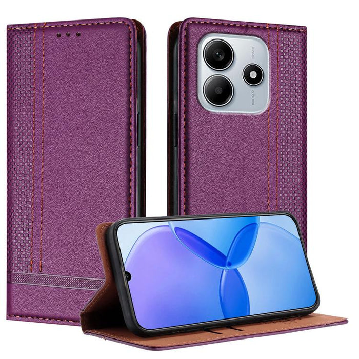 Funda para teléfono de cuero vegano resistente a los arañazos con diseño de costuras, For Redmi 15 5G Global/15 4G SEA 169.5mm, For Redmi 15 5G / 4G EU 171mm, For Redmi 15C 5G / 4G Global 171, For Redmi A5 4G 173.3mm, For Redmi A5 4G 171.7mm / Poco C71...