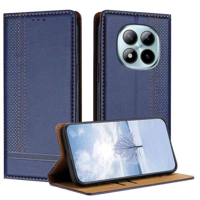 Funda para teléfono de cuero vegano resistente a los arañazos con diseño de costuras, For Redmi K90 Max 5G, For Redmi 15a 5G, For Redmi A7 Pro 4G 171mm, For Redmi Turbo 5 Max 5G, For Redmi Turbo 5 5G / Poco X8 Pro 5G                                    ...