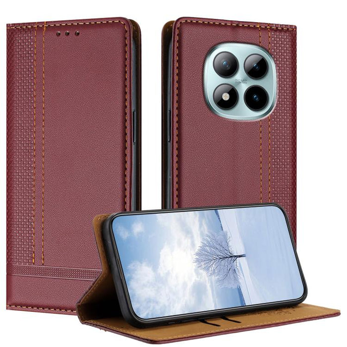 Funda para teléfono de cuero vegano resistente a los arañazos con diseño de costuras, For Redmi K90 Max 5G, For Redmi 15a 5G, For Redmi A7 Pro 4G 171mm, For Redmi Turbo 5 Max 5G, For Redmi Turbo 5 5G / Poco X8 Pro 5G                                    ...
