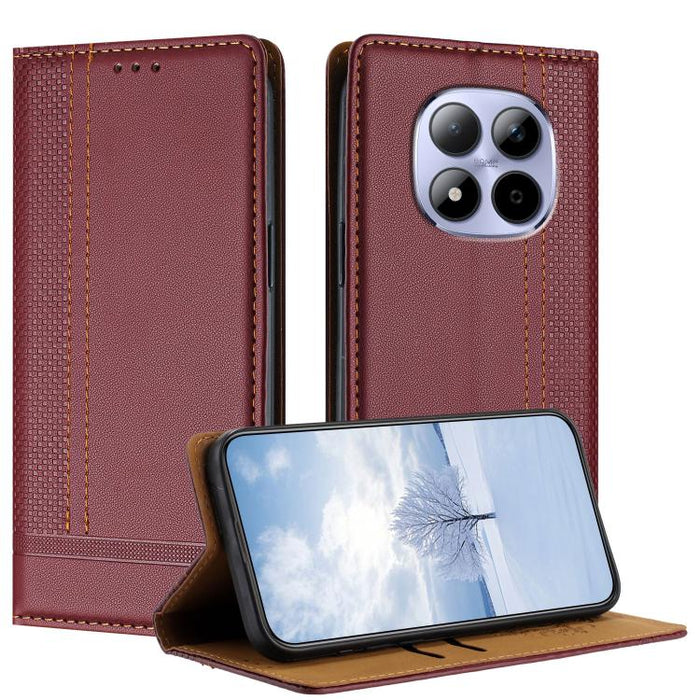 Funda para teléfono de cuero vegano resistente a los arañazos con diseño de costuras, For Redmi K90 Max 5G, For Redmi 15a 5G, For Redmi A7 Pro 4G 171mm, For Redmi Turbo 5 Max 5G, For Redmi Turbo 5 5G / Poco X8 Pro 5G                                    ...