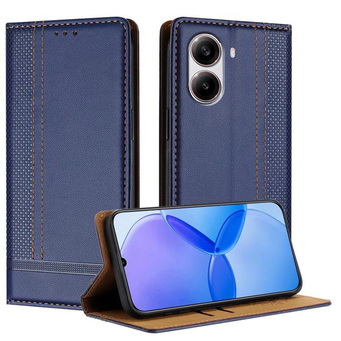 Funda para teléfono de cuero vegano resistente a los arañazos con diseño de costuras, For Redmi 15 5G Global/15 4G SEA 169.5mm, For Redmi 15 5G / 4G EU 171mm, For Redmi 15C 5G / 4G Global 171, For Redmi A5 4G 173.3mm, For Redmi A5 4G 171.7mm / Poco C71...