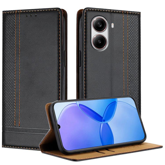 Funda para teléfono de cuero vegano resistente a los arañazos con diseño de costuras, For Redmi 15 5G Global/15 4G SEA 169.5mm, For Redmi 15 5G / 4G EU 171mm, For Redmi 15C 5G / 4G Global 171, For Redmi A5 4G 173.3mm, For Redmi A5 4G 171.7mm / Poco C71...