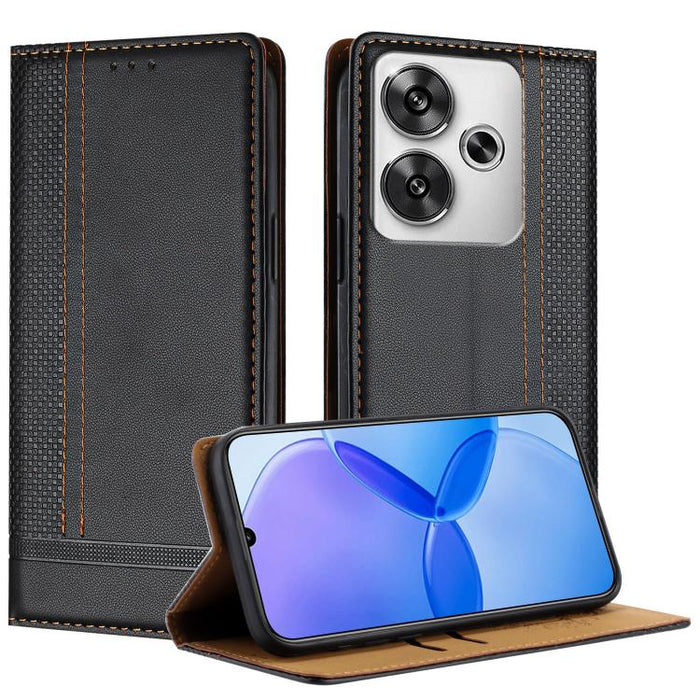 Funda para teléfono de cuero vegano resistente a los arañazos con diseño de costuras, For Redmi Note 14 Pro 5G, For Redmi 14C 4G, For Redmi 13 4G, For Redmi Turbo 3, For Redmi A3, For Redmi Note 13 Pro 4G, For Redmi Note 13 4G, For Redmi K70E          ...