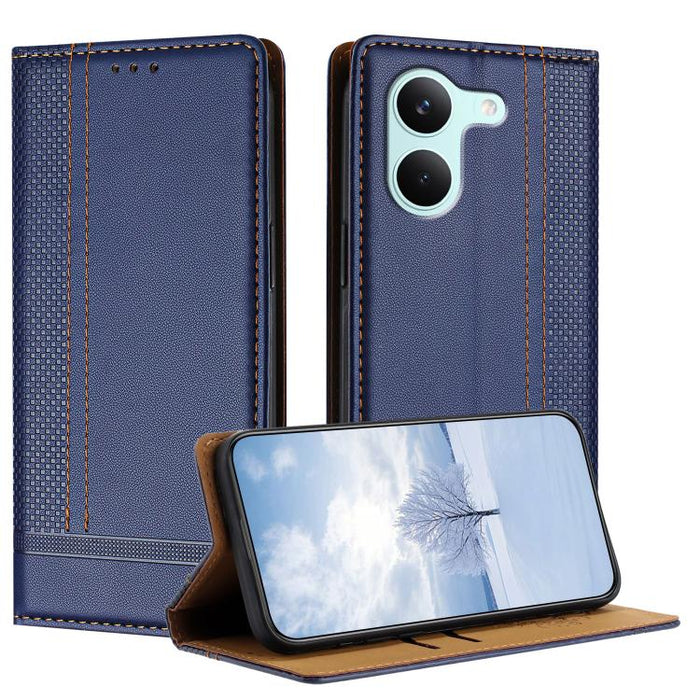 Funda para teléfono de cuero vegano resistente a los arañazos con diseño de costuras, For Redmi K90 Max 5G, For Redmi 15a 5G, For Redmi A7 Pro 4G 171mm, For Redmi Turbo 5 Max 5G, For Redmi Turbo 5 5G / Poco X8 Pro 5G                                    ...