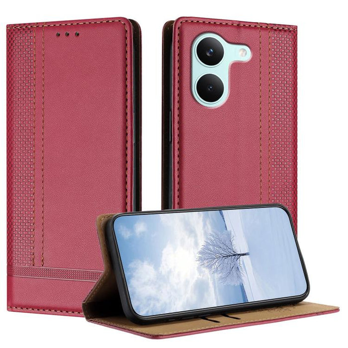 Funda para teléfono de cuero vegano resistente a los arañazos con diseño de costuras, For Redmi K90 Max 5G, For Redmi 15a 5G, For Redmi A7 Pro 4G 171mm, For Redmi Turbo 5 Max 5G, For Redmi Turbo 5 5G / Poco X8 Pro 5G                                    ...