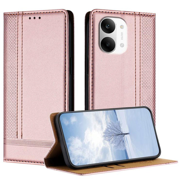 Funda para teléfono de cuero vegano resistente a los arañazos con diseño de costuras, For Redmi K90 Max 5G, For Redmi 15a 5G, For Redmi A7 Pro 4G 171mm, For Redmi Turbo 5 Max 5G, For Redmi Turbo 5 5G / Poco X8 Pro 5G                                    ...