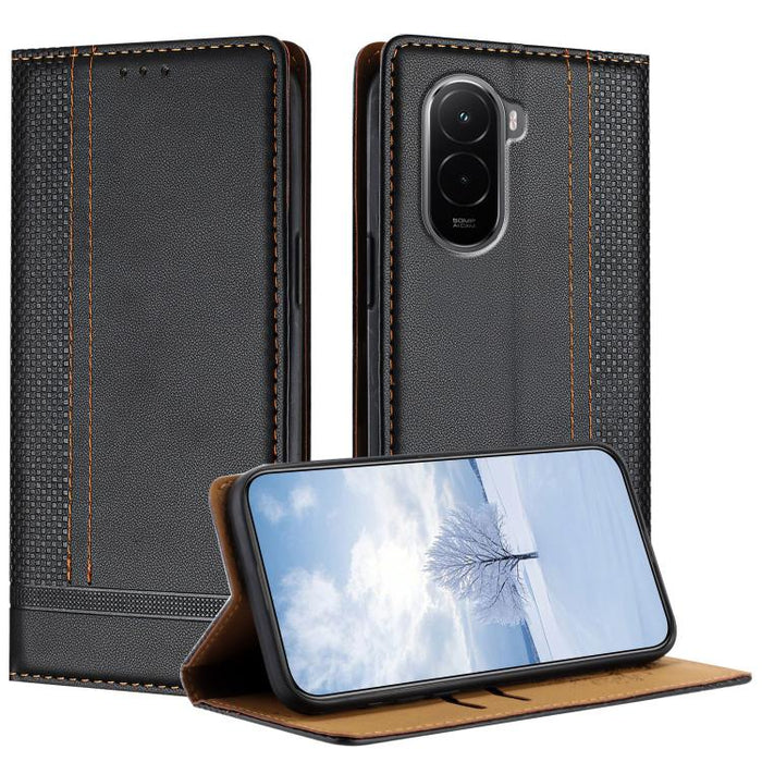 Funda para teléfono de cuero vegano resistente a los arañazos con diseño de costuras, For Xiaomi Poco C85 4G, For Xiaomi Poco M7 4G 171mm, For Xiaomi 15T Pro 5G, For Xiaomi 15T 5G, For Xiaomi Civi 5 Pro, For Xiaomi 15S Pro, For Xiaomi 15 Ultra         ...