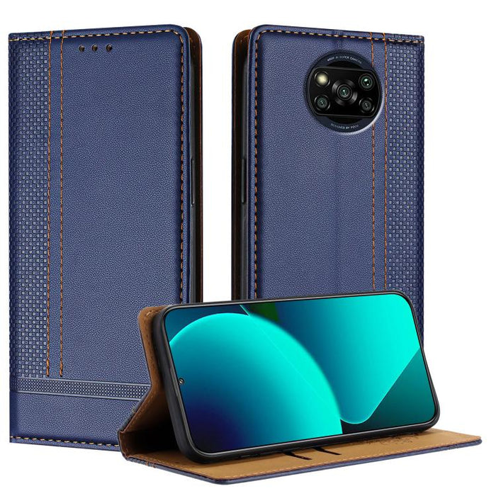 Funda para teléfono de cuero vegano resistente a los arañazos con diseño de costuras, For Xiaomi 14 Pro, For Xiaomi 14, For Xiaomi 13 Ultra, For Xiaomi Civi 3, For Xiaomi Poco X3 Pro