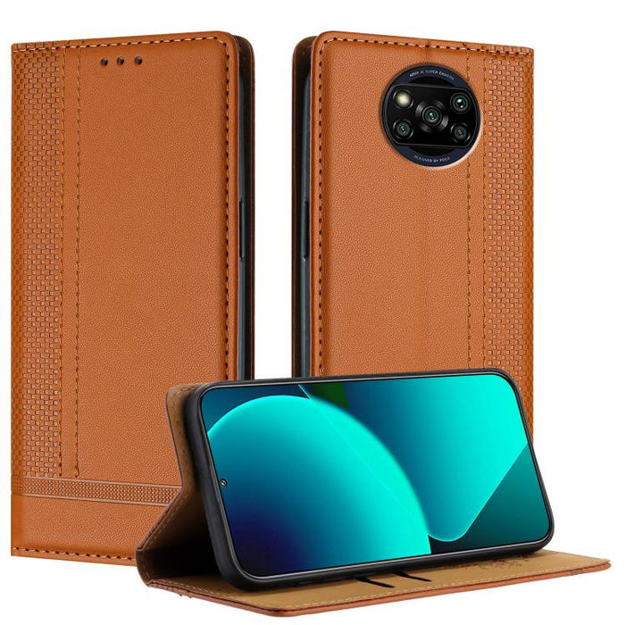Funda para teléfono de cuero vegano resistente a los arañazos con diseño de costuras, For Xiaomi 14 Pro, For Xiaomi 14, For Xiaomi 13 Ultra, For Xiaomi Civi 3, For Xiaomi Poco X3 Pro