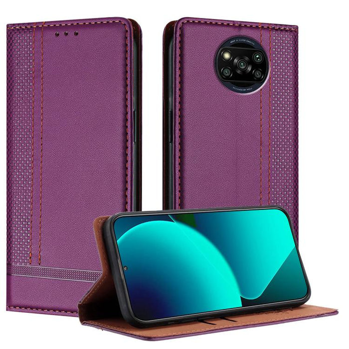 Funda para teléfono de cuero vegano resistente a los arañazos con diseño de costuras, For Xiaomi 14 Pro, For Xiaomi 14, For Xiaomi 13 Ultra, For Xiaomi Civi 3, For Xiaomi Poco X3 Pro