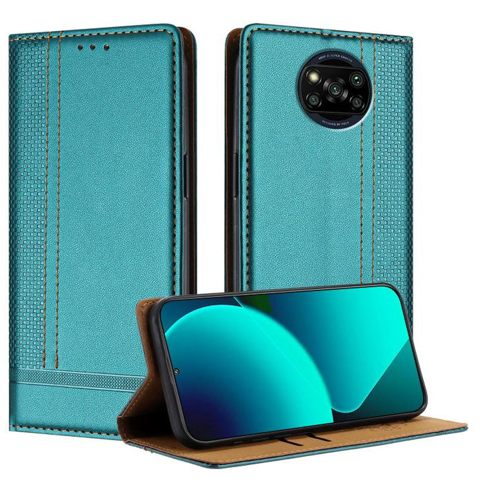 Funda para teléfono de cuero vegano resistente a los arañazos con diseño de costuras, For Xiaomi 14 Pro, For Xiaomi 14, For Xiaomi 13 Ultra, For Xiaomi Civi 3, For Xiaomi Poco X3 Pro