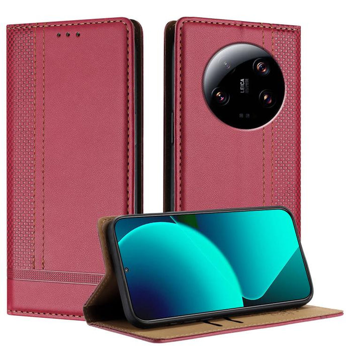 Funda para teléfono de cuero vegano resistente a los arañazos con diseño de costuras, For Xiaomi 14 Pro, For Xiaomi 14, For Xiaomi 13 Ultra, For Xiaomi Civi 3, For Xiaomi Poco X3 Pro