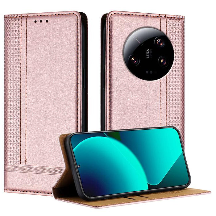 Funda para teléfono de cuero vegano resistente a los arañazos con diseño de costuras, For Xiaomi 14 Pro, For Xiaomi 14, For Xiaomi 13 Ultra, For Xiaomi Civi 3, For Xiaomi Poco X3 Pro