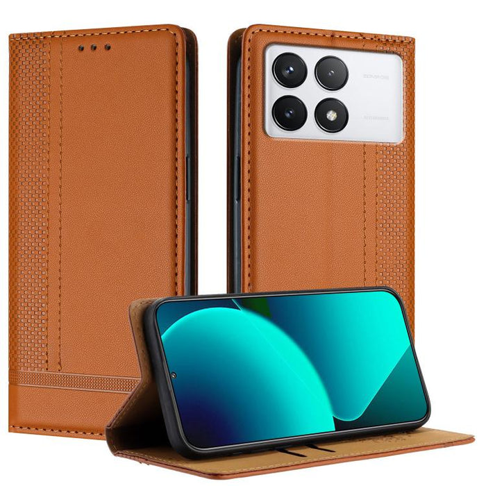 Funda para teléfono de cuero vegano resistente a los arañazos con diseño de costuras, For Xiaomi Poco C85 4G, For Xiaomi Poco M7 4G 171mm, For Xiaomi 15T Pro 5G, For Xiaomi 15T 5G, For Xiaomi Civi 5 Pro, For Xiaomi 15S Pro, For Xiaomi 15 Ultra         ...
