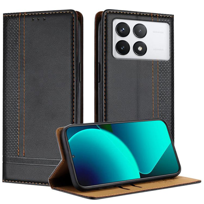 Funda para teléfono de cuero vegano resistente a los arañazos con diseño de costuras, For Xiaomi Poco C85 4G, For Xiaomi Poco M7 4G 171mm, For Xiaomi 15T Pro 5G, For Xiaomi 15T 5G, For Xiaomi Civi 5 Pro, For Xiaomi 15S Pro, For Xiaomi 15 Ultra         ...