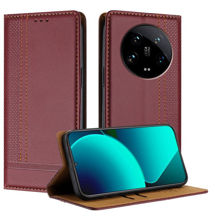 Funda para teléfono de cuero vegano resistente a los arañazos con diseño de costuras, For Xiaomi Poco C85 4G, For Xiaomi Poco M7 4G 171mm, For Xiaomi 15T Pro 5G, For Xiaomi 15T 5G, For Xiaomi Civi 5 Pro, For Xiaomi 15S Pro, For Xiaomi 15 Ultra         ...