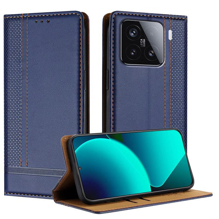 Funda para teléfono de cuero vegano resistente a los arañazos con diseño de costuras, For Xiaomi Poco C85 4G, For Xiaomi Poco M7 4G 171mm, For Xiaomi 15T Pro 5G, For Xiaomi 15T 5G, For Xiaomi Civi 5 Pro, For Xiaomi 15S Pro, For Xiaomi 15 Ultra         ...