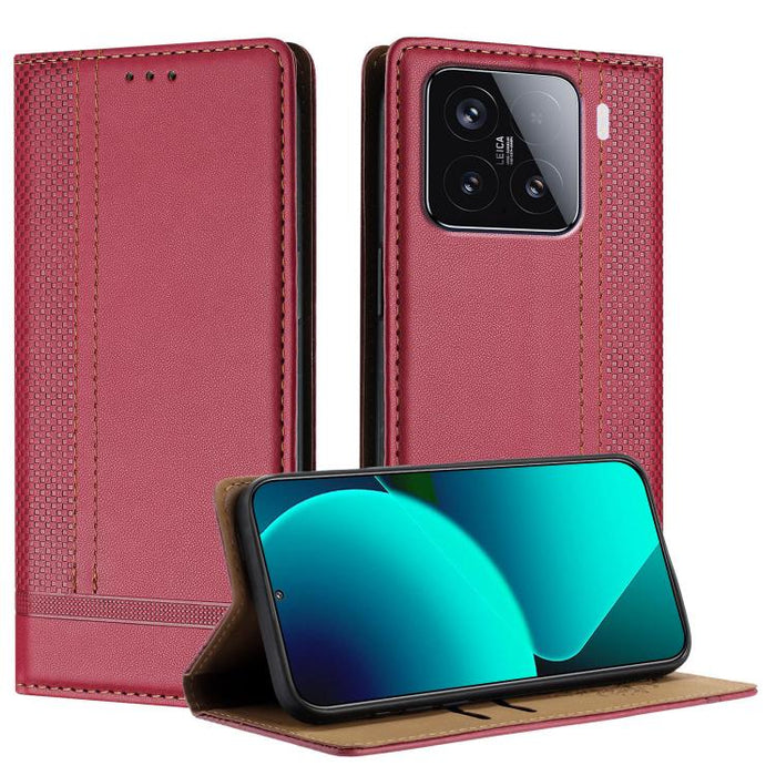 Funda para teléfono de cuero vegano resistente a los arañazos con diseño de costuras, For Xiaomi Poco C85 4G, For Xiaomi Poco M7 4G 171mm, For Xiaomi 15T Pro 5G, For Xiaomi 15T 5G, For Xiaomi Civi 5 Pro, For Xiaomi 15S Pro, For Xiaomi 15 Ultra         ...